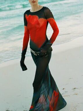 BEST Rat & Boa Juniper Maxi Dress XXSmall Semi Sheer Vacation Cocktail Party